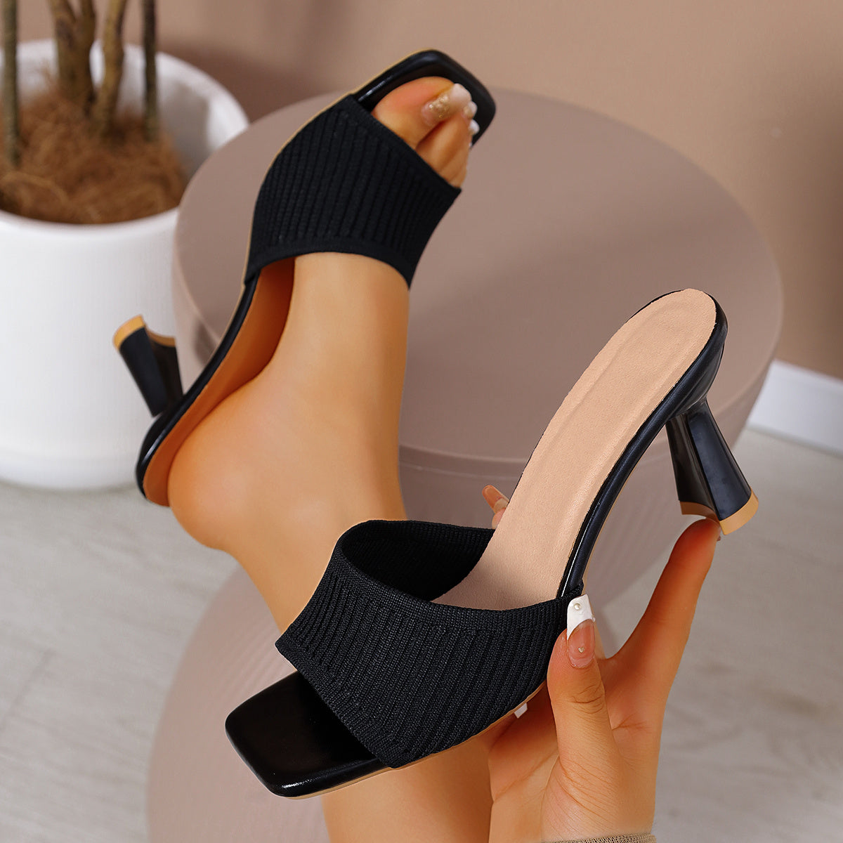 Damen Mules mit Absatz – Elegante Slip-On High Heels für Alltag & Büro