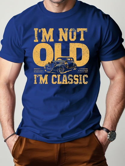 Herren T-Shirt Vintage-Style – Lustiges Geschenk „I’m Not Old, I’m Classic“ – Retro Auto Motiv – Perfekt für Geburtstage und Jubiläen