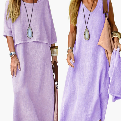 Damen Boho Maxikleid mit Oversize-Look und Halbarm – Lässiges Sommerkleid für Freizeit und Urlaub