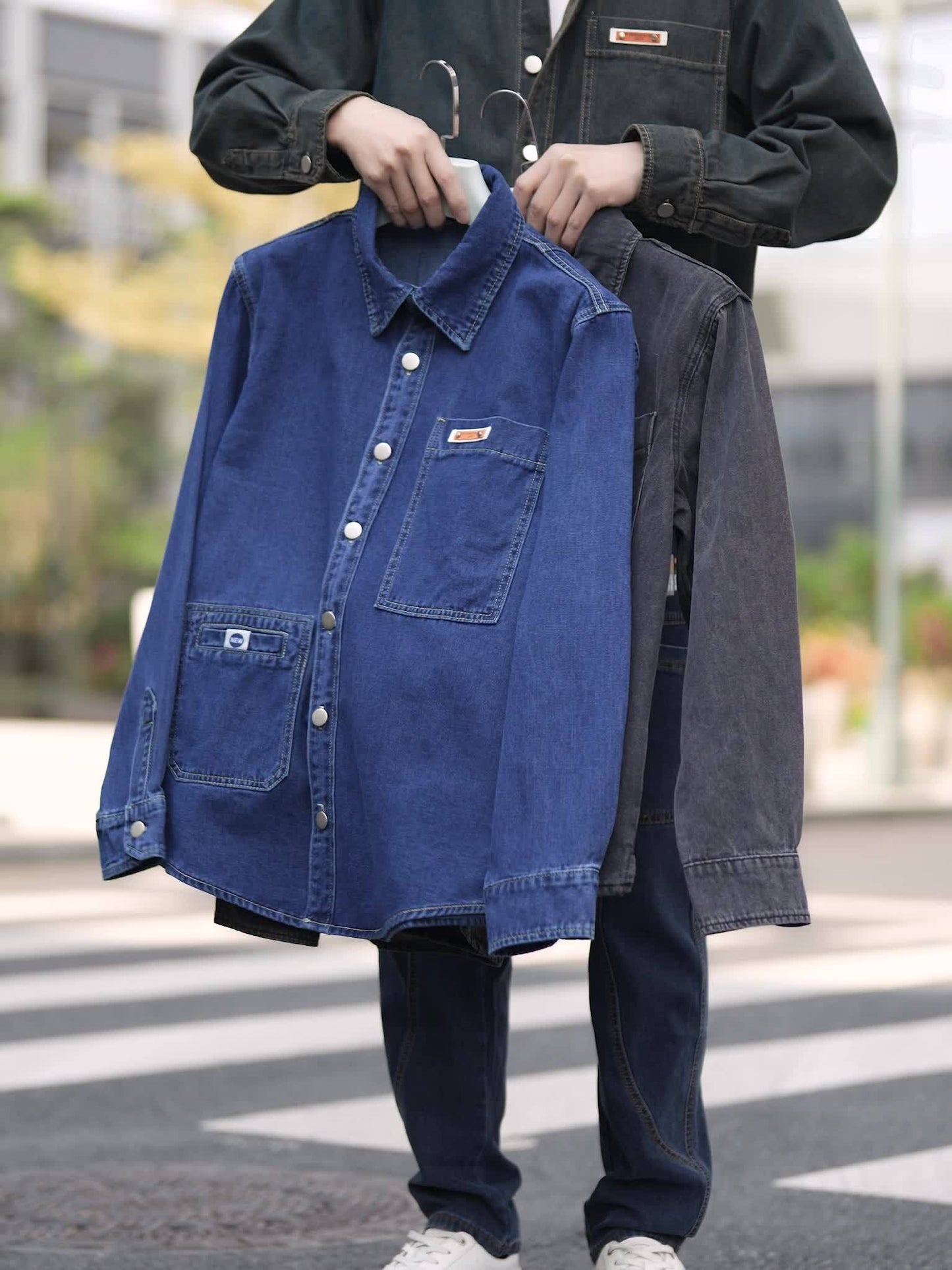 Herren Denim Overshirt im Casual-Look für Alltag und Freizeit