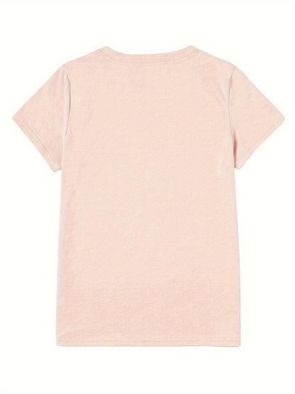 Damen T-Shirt mit Herz-Motiv – Casual Style für Alltag und Freizeit