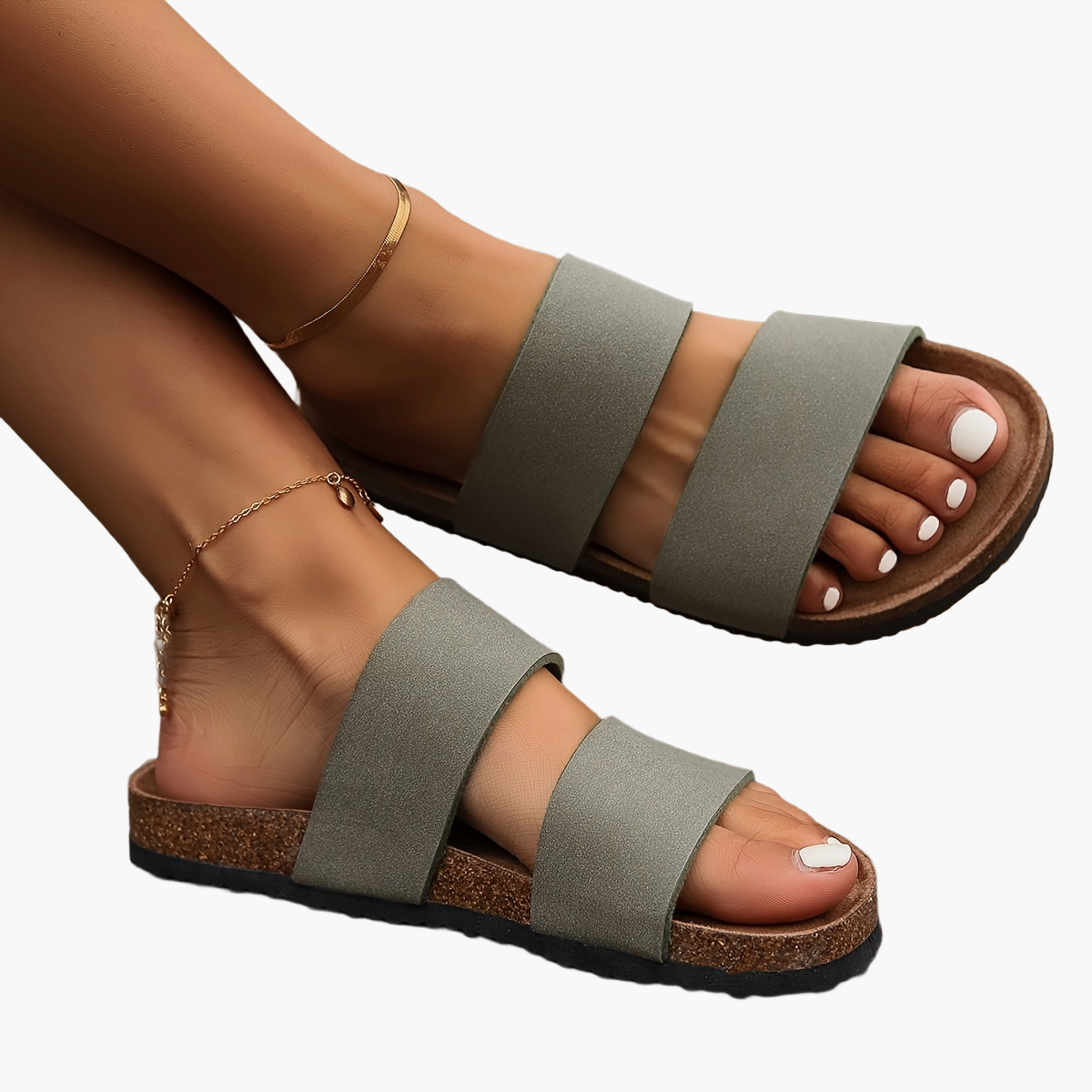 Damen Bequeme Zweiriemen-Sandalen für Alltag und Freizeit