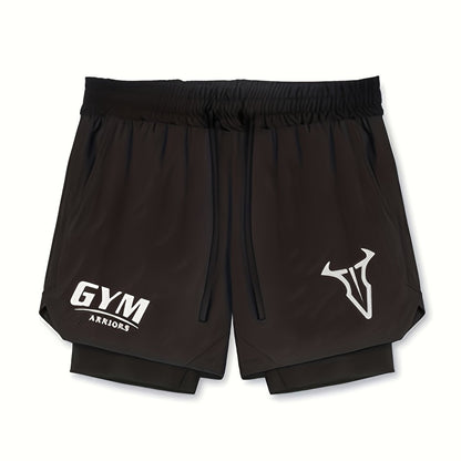Herren Trainingsshorts mit 2-in-1-Design für Fitness und Sport