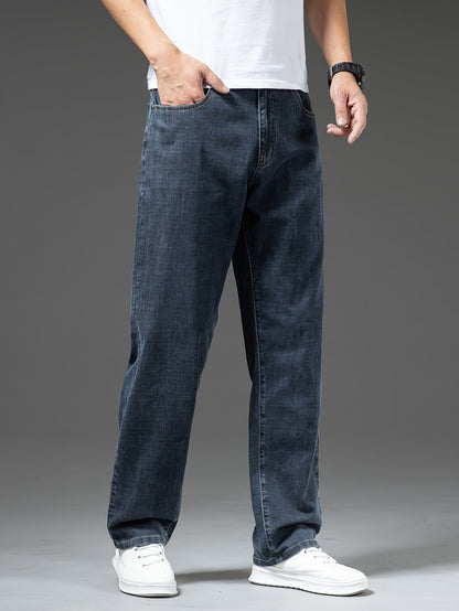 Herren Weite Jeans Straight Fit – Lässige Basic Denim Hose für Alltag & Freizeit