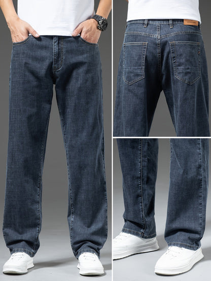 Herren Weite Jeans Straight Fit – Lässige Basic Denim Hose für Alltag & Freizeit