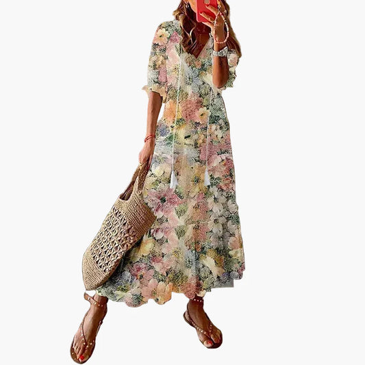 Damen Boho Maxikleid Sommer – Lässiger Stil für Strand und Alltag