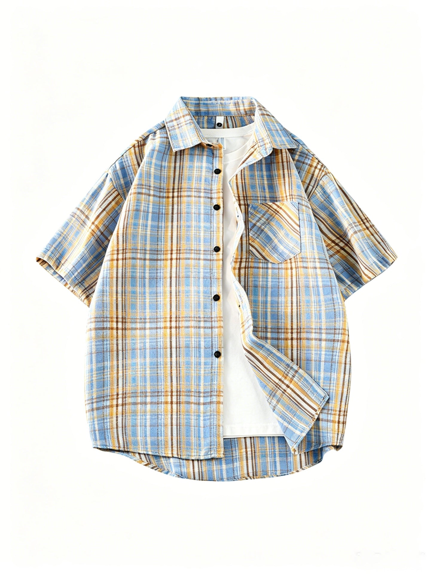 Herren Kurzarm Freizeithemd im Karo-Design – Lässiger Button-Down Stil für Alltag und Freizeit