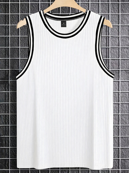 Herren Tanktop Sportlich mit Kontrastdetails – Lässiges Freizeit- und Fitnessshirt