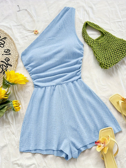 Damen Ein-Schulter-Jumpsuit im lässigen Sommerstil – Perfekt für Freizeit und Urlaub