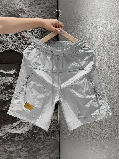 Herren Utility Fitness Shorts mit Reißverschlusstaschen – Sportlich & Funktional für Alltag und Training
