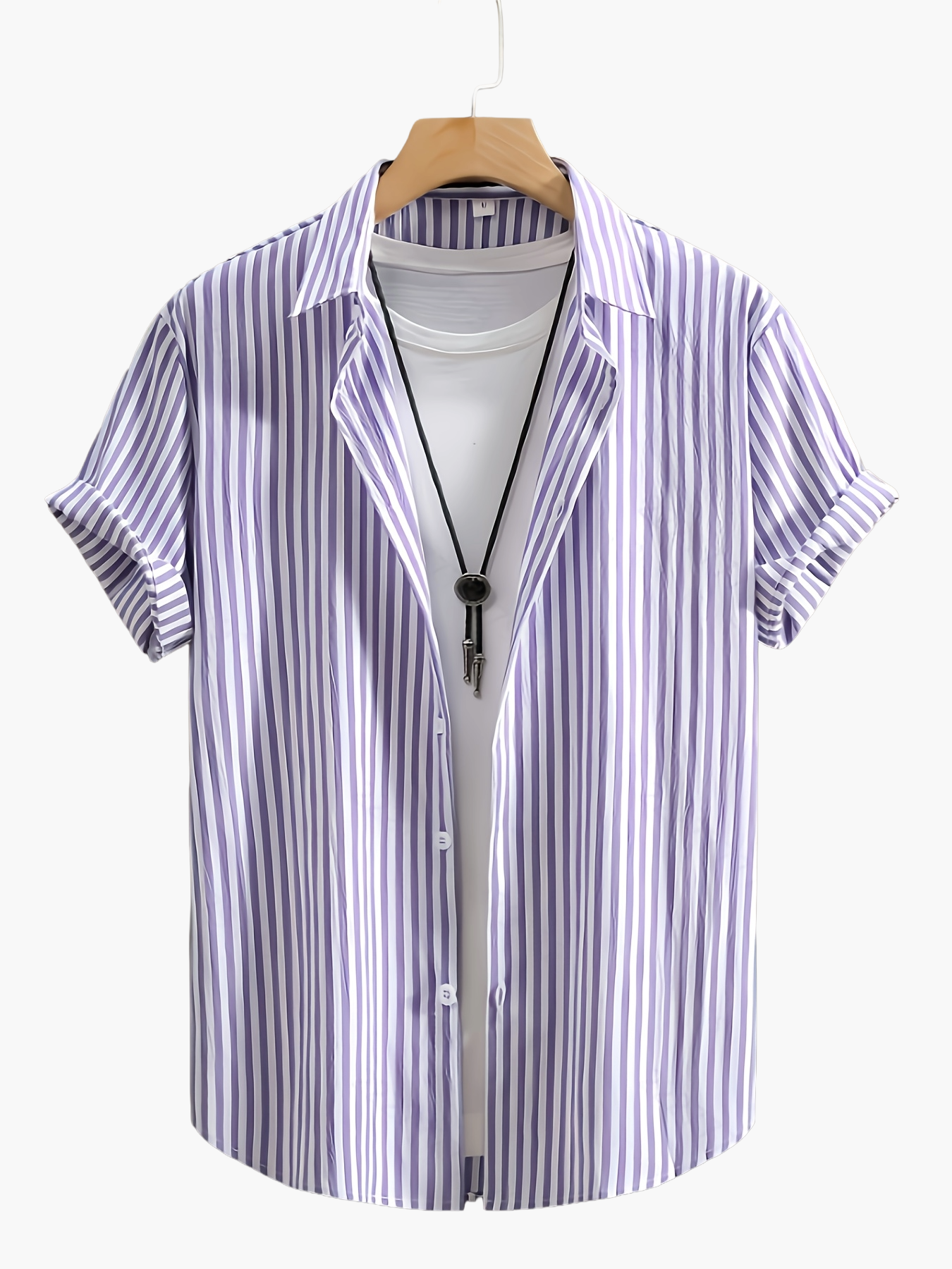Herren Sommer Freizeit Hemd mit Streifenmuster – Kurzarm, Lässiger Stil, Perfekt für Alltag und Urlaub