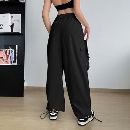 Shirley – Weite Damenhosen mit hohem Bund und Kordelzug
