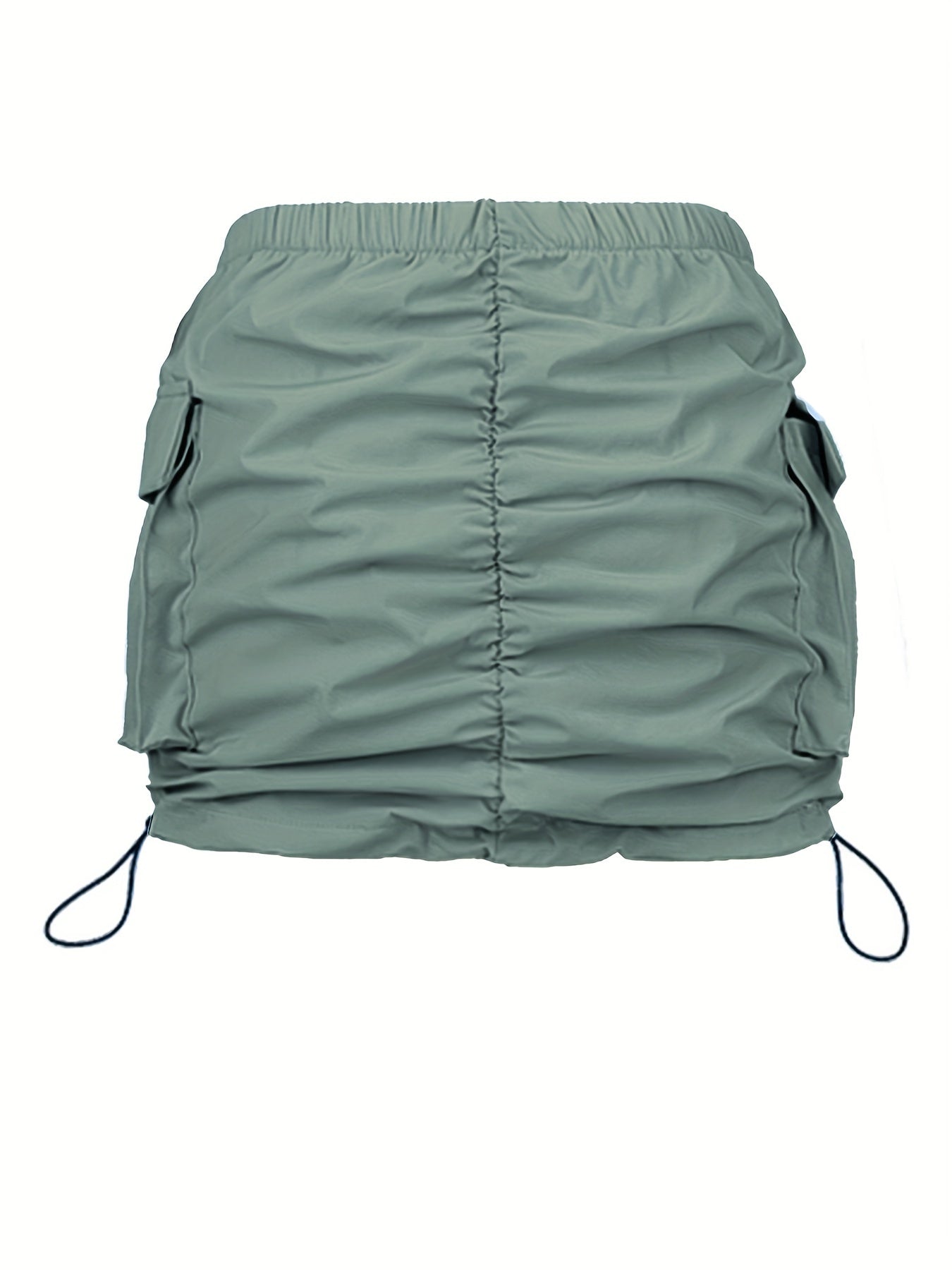 Damen Utility Minirock mit Kordelzug und Cargo-Taschen – Moderner Streetstyle