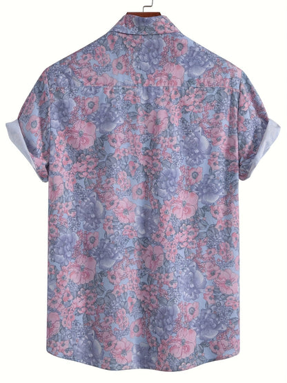 Herren Kurzarm Resorthemd mit Muschel-Print – Stilvolles Freizeithemd für Strand und Urlaub