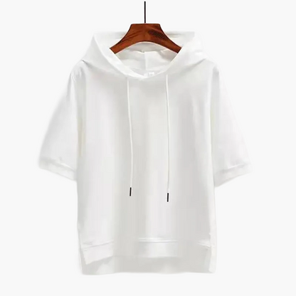 Damen Kurzarm Hoodie Lässig Streetwear Kapuzenpullover – Bequemer Freizeit Look