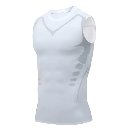 Herren Kompressions-Tanktop für Sport und Körperformung – Figurformende Funktionswäsche mit Ionic-Ice Technologie