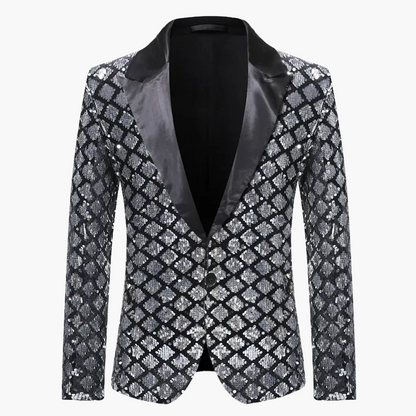 Herren Luxus Pailletten Sakko – Eleganter Party- und Bühnenblazer im modernen Design