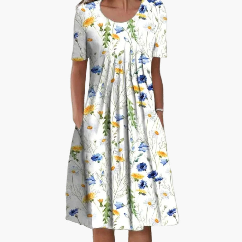 Damen Sommerkleid mit Blumenmuster – Bequeme Freizeitkleidung im eleganten Stil