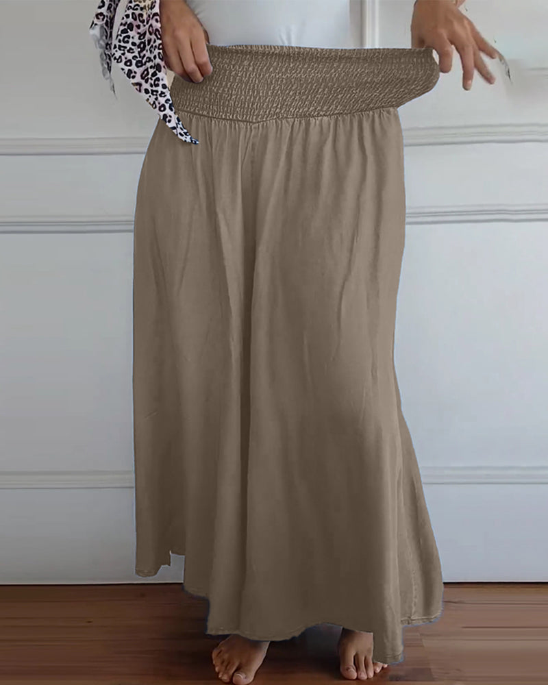 Damen Weite Freizeithose mit hohem Bund – Lässige, luftige Palazzo-Hose für Alltag und Urlaub