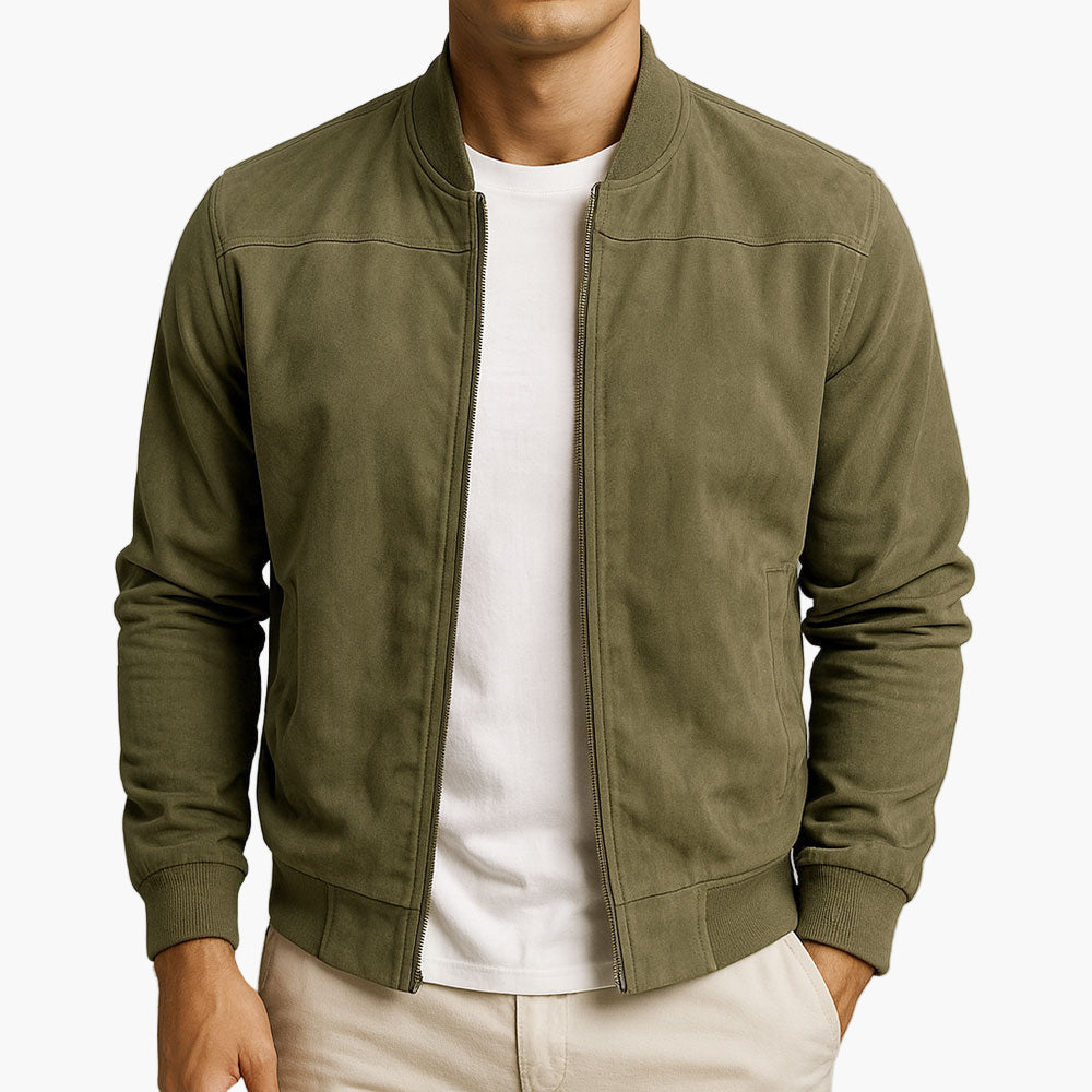 Herren-Bomberjacke im klassischen Design mit Stehkragen