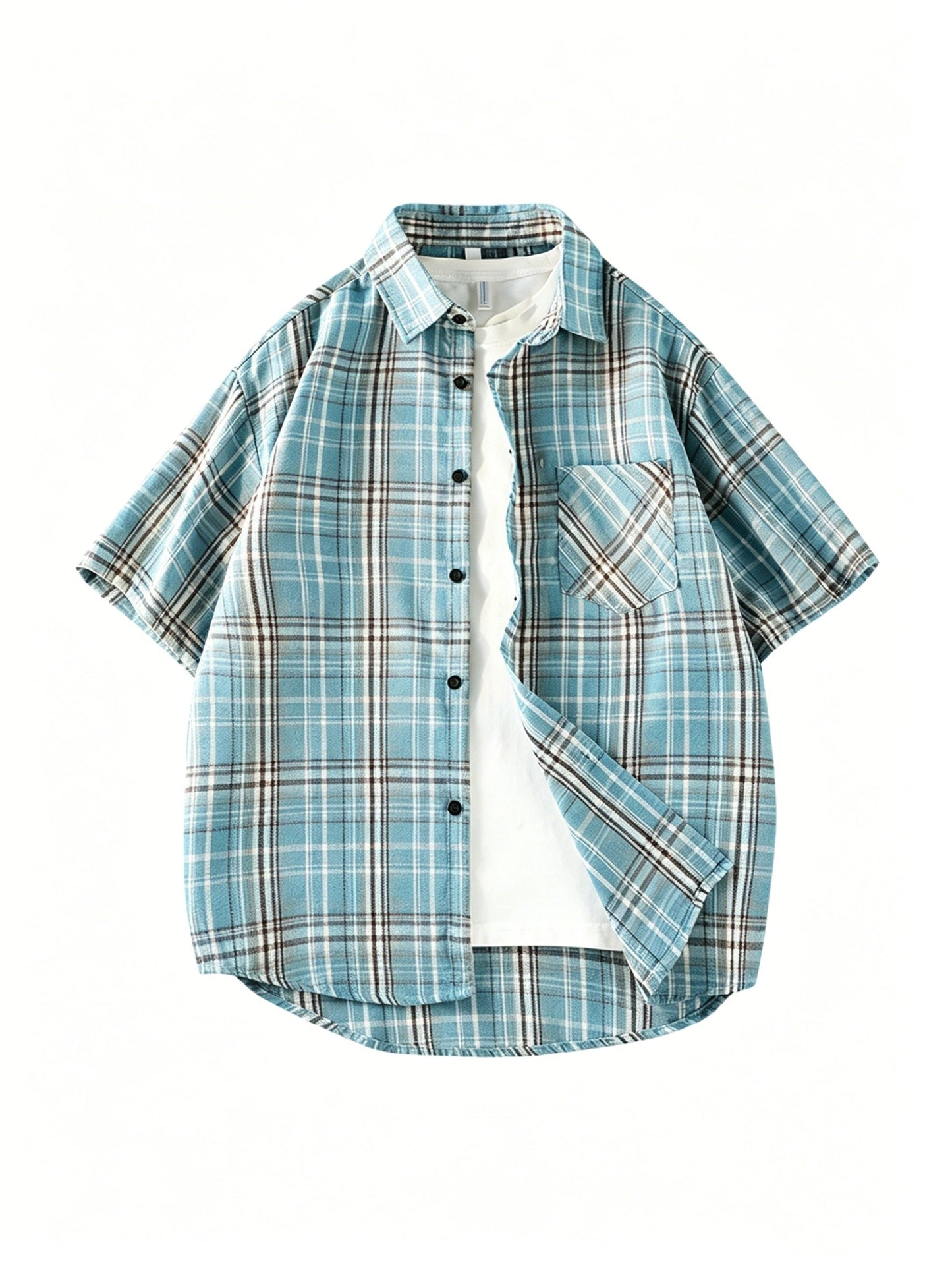 Herren Kurzarm Freizeithemd im Karo-Design – Lässiger Button-Down Stil für Alltag und Freizeit