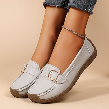 Damen Mokassins Bequeme Freizeit-Slipper mit Schnalle – Elegante Alltagsschuhe