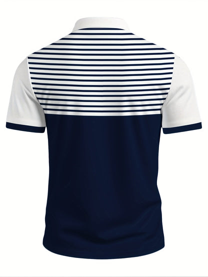 Herren Polohemd Modern Smart-Casual Streifen Design