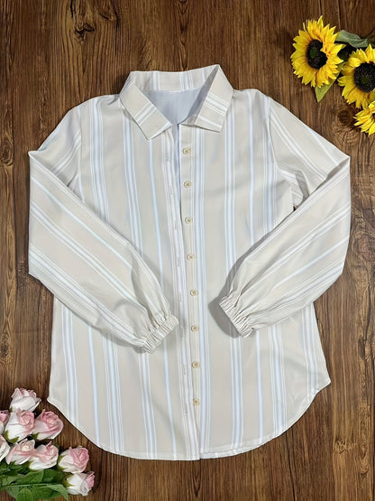 Damen Set – Modisches Streifen-Crop-Top, Hemd und Jeansrock für Freizeit und Sommer