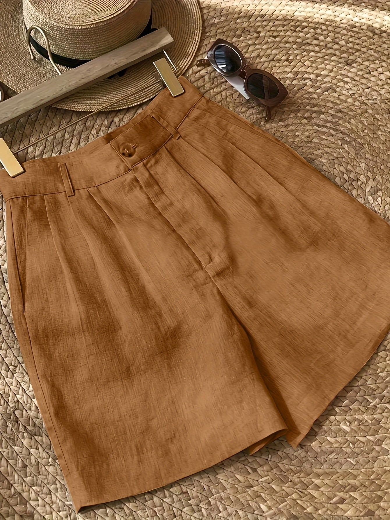 Damen Vintage Sommer-Shorts mit Bundfalten – Eleganter Freizeitstil für warme Tage
