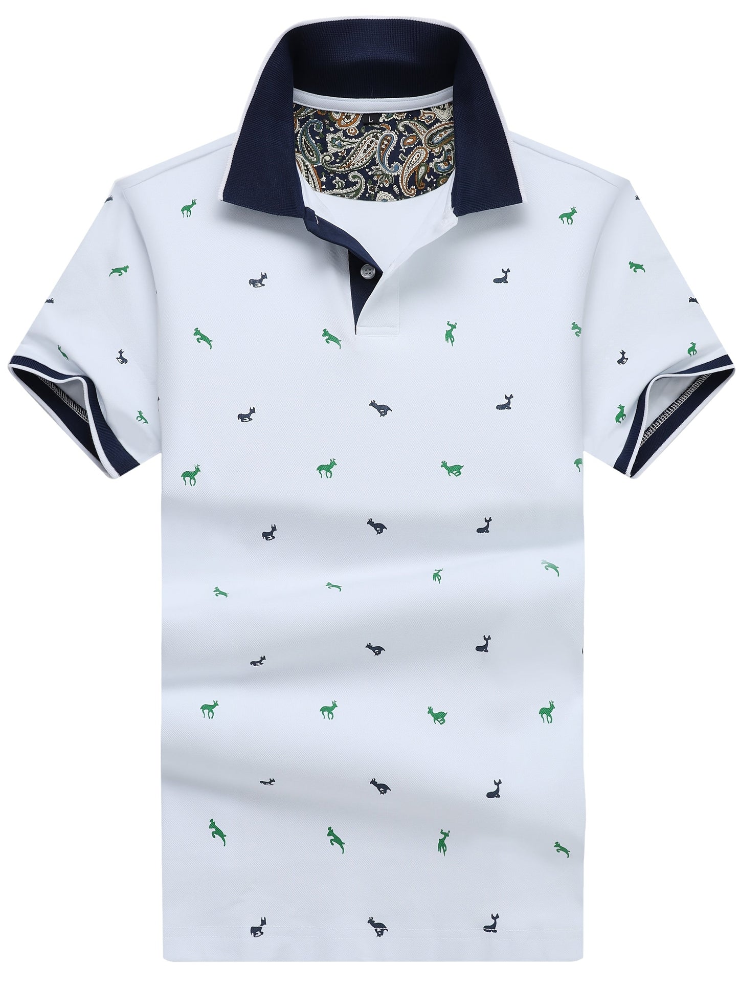 Herren Polohemd mit Muster und Kontrastkragen – Modernes Freizeit-Design
