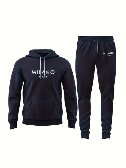 Herren Milano Italy Trainingsanzug – Modischer Freizeit Hoodie & Jogginghose Set für Alltag und Sport