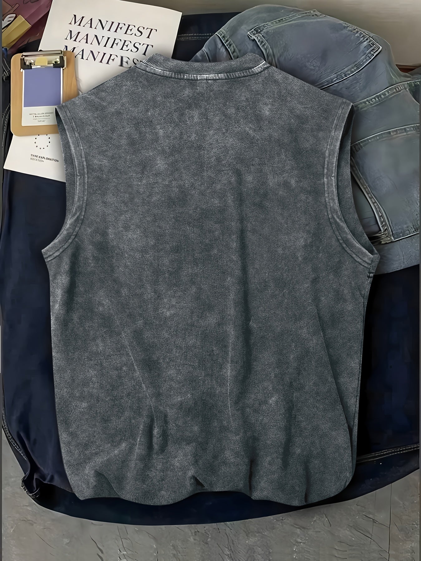 Herren Ärmeloses Western Shirt mit Print – Casual Streetwear für Outdoor und Festivals