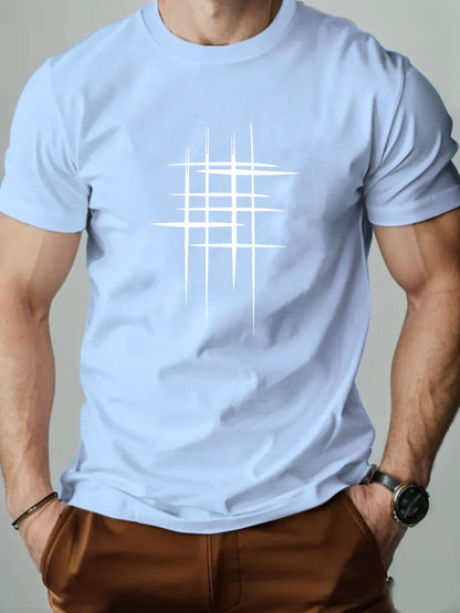 Herren Grafik T-Shirt mit modernem Linien-Design – Lässiges Statement für Alltag und Freizeit