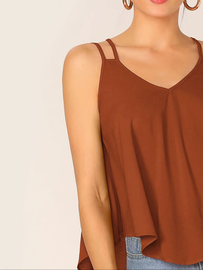 Damen Elegantes Lockeres Camisole Top mit Doppelträgern – Modern und Vielseitig für Alltag und Freizeit