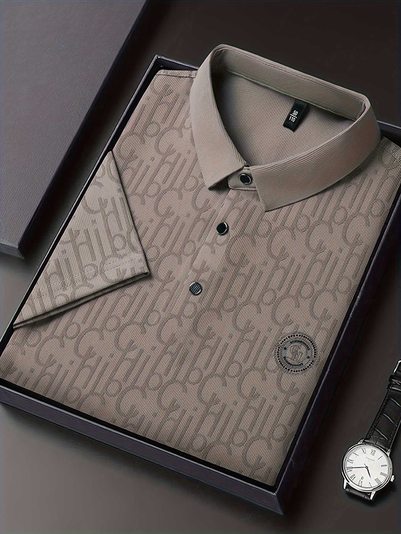 Herren Poloshirt mit modernem Muster und stilvollem Kragen – Freizeit & Alltag