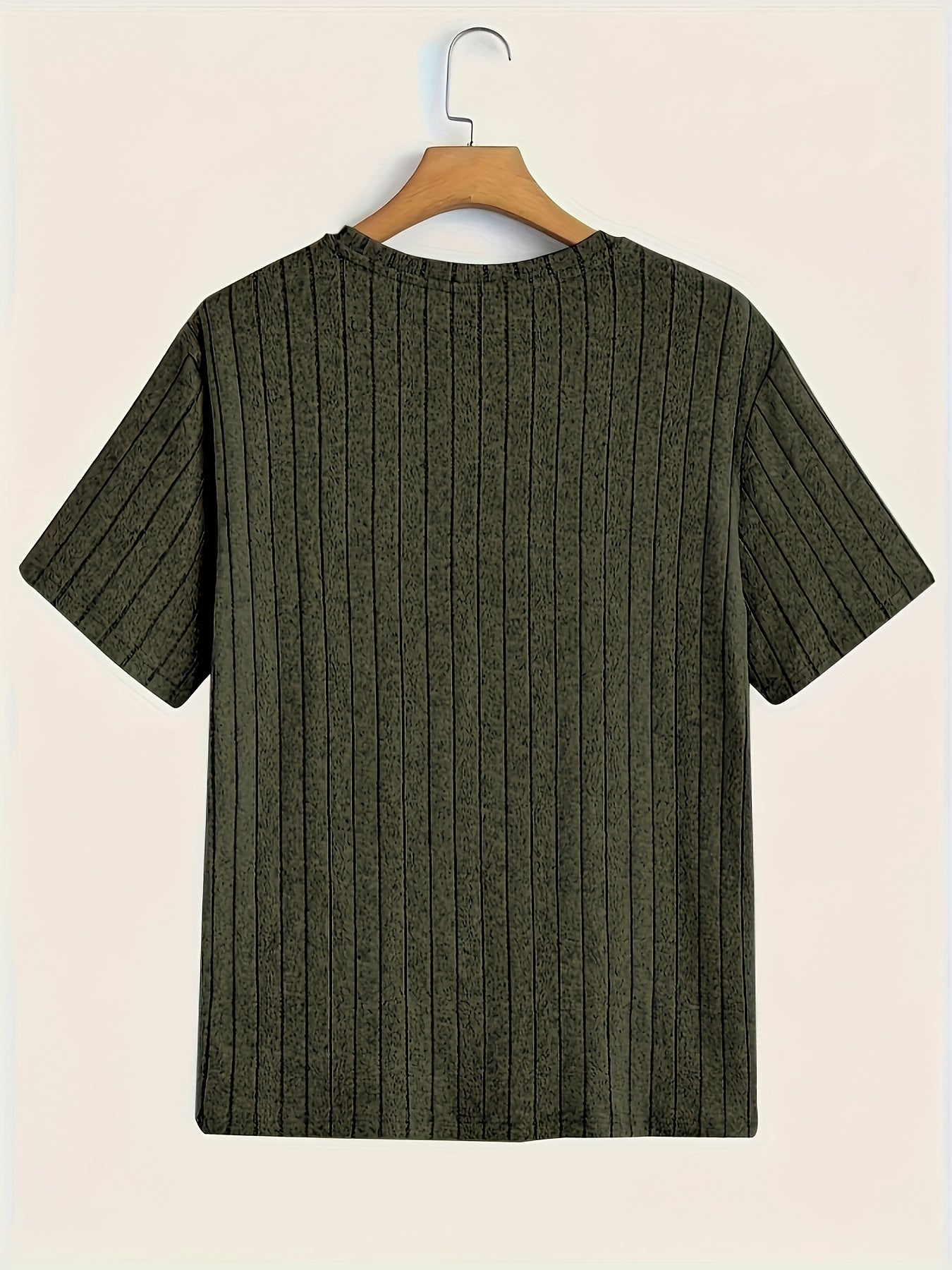 Herren T-Shirt mit vertikalem Rippendesign – Modernes Kurzarm Basic für stilvolle Outfits