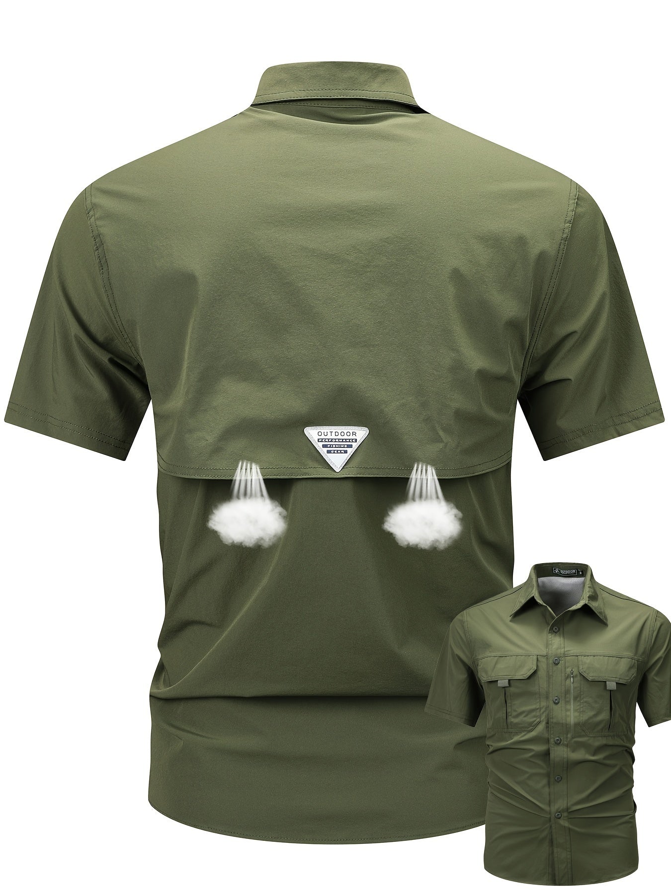 Herren Outdoor Kurzarmhemd mit Belüftung und praktischen Taschen – Funktionelles Freizeithemd