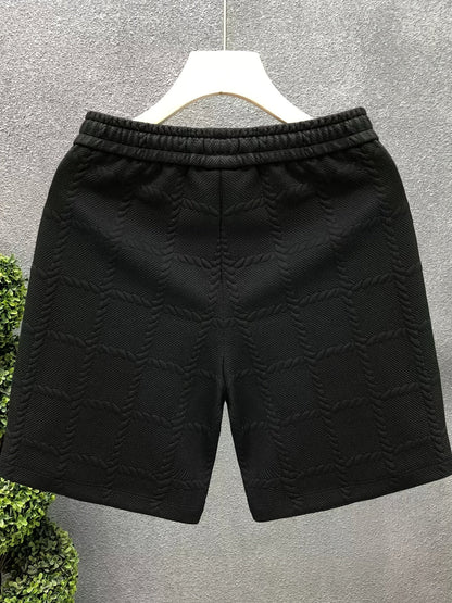 Herren Shorts mit modernem Strukturmuster – Freizeit & Sport, Komfort Fit, urbaner Look
