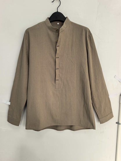 Herren Henley Langarmshirt mit Stehkragen und Knopfleiste – Modernes Freizeitoberteil für stilvolle Anlässe