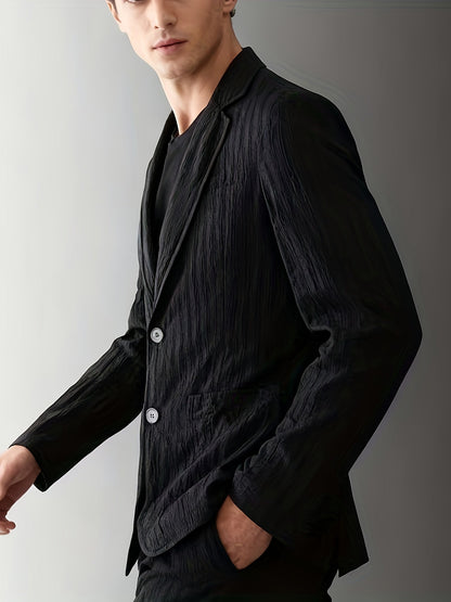 Herren Anzug mit modernem Streifen-Design – Eleganter Freizeitanzug für Frühling und Sommer
