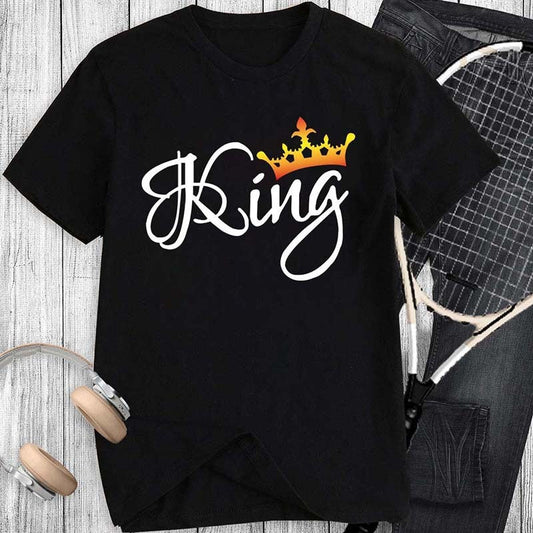 Lawrence – Krönchen Print Unisex T-Shirt mit Kurzarm
