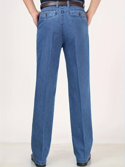 Herren Gerade Jeanshose mit Business-Casual Stil – Bequeme Freizeithose für Alltag und Büro