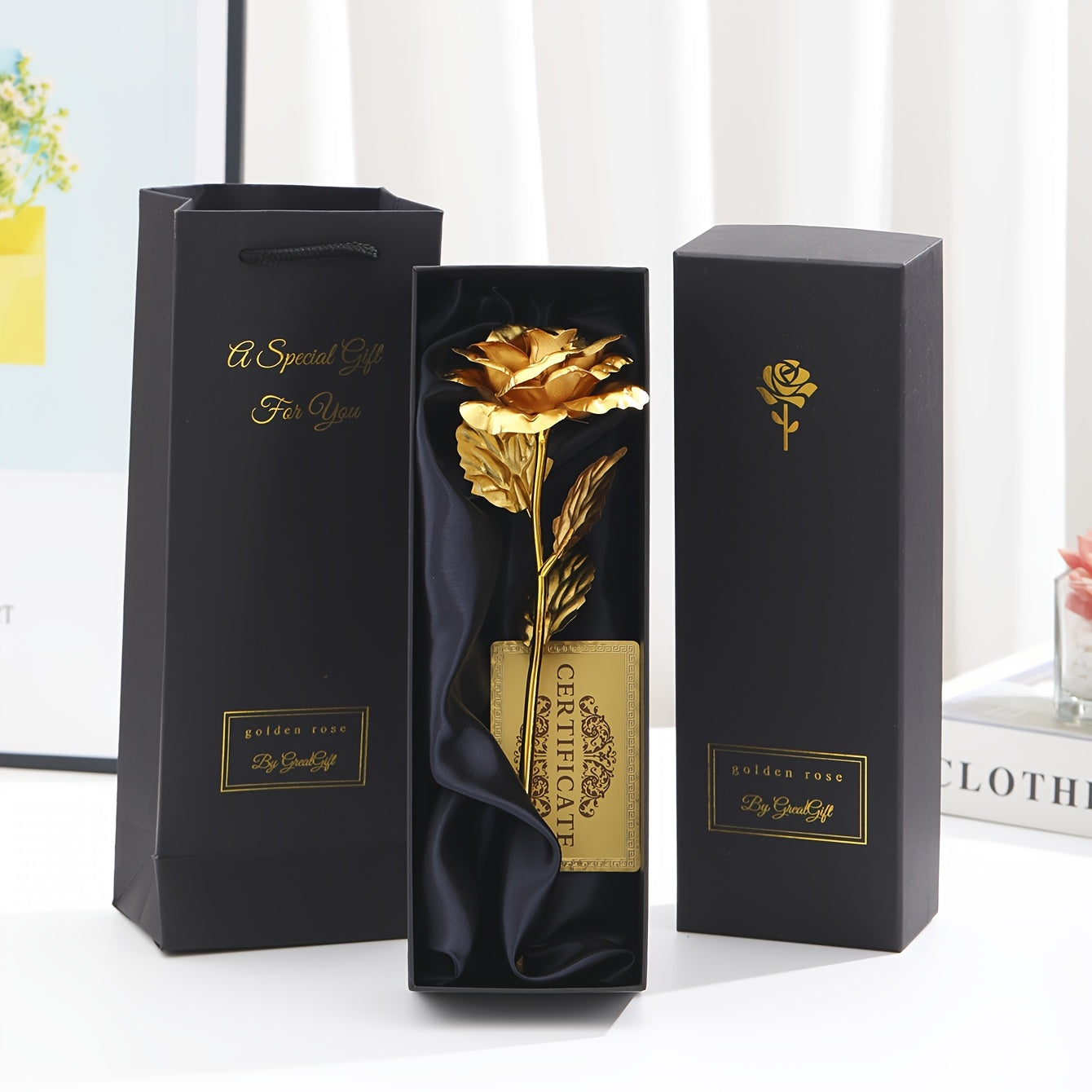 Edle Geschenkrose im Geschenkkarton – Dekorative Blume für Muttertag, Damen, Geschenkidee, Wohnaccessoire