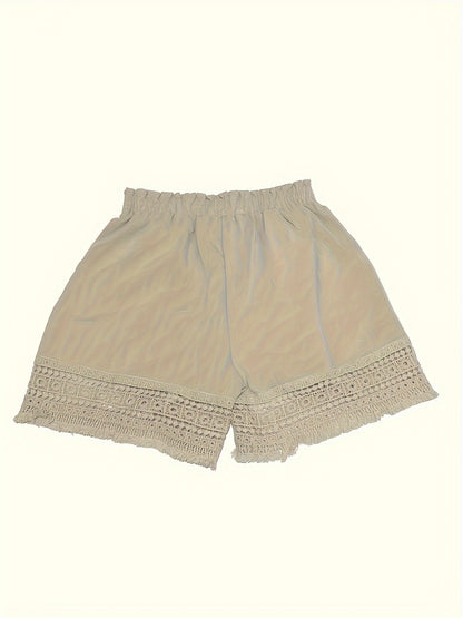 Damen Sommer-Shorts mit Häkelspitze, lockerer Schnitt, ideal für Urlaub und Freizeit