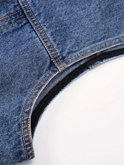 Herren Jeansweste im lässigen Streetwear-Stil ohne Ärmel – Ideal für Freizeit und Alltag