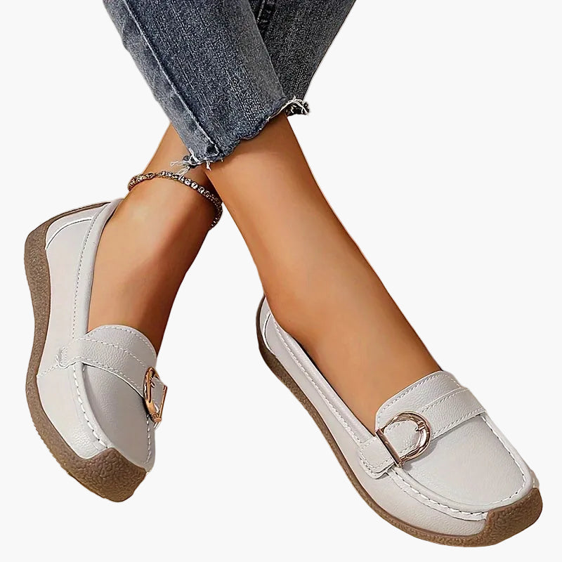 Damen Mokassins Bequeme Freizeit-Slipper mit Schnalle – Elegante Alltagsschuhe