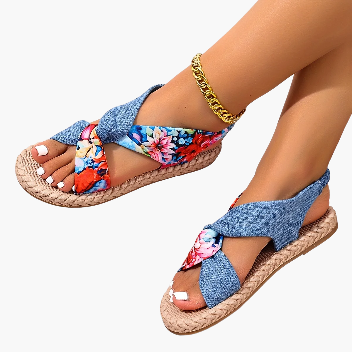Damen Sommer-Sandalen mit Kreuzband und offener Spitze – Modische Freizeitschuhe für Alltag und Urlaub