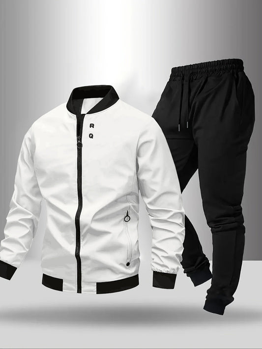 Herren Sportlicher Freizeitanzug – Trainingsanzug Set mit Jacke und Hose – Modernes Alltagsoutfit