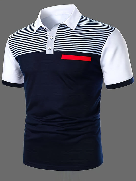 Herren Polohemd Modern Smart-Casual Streifen Design