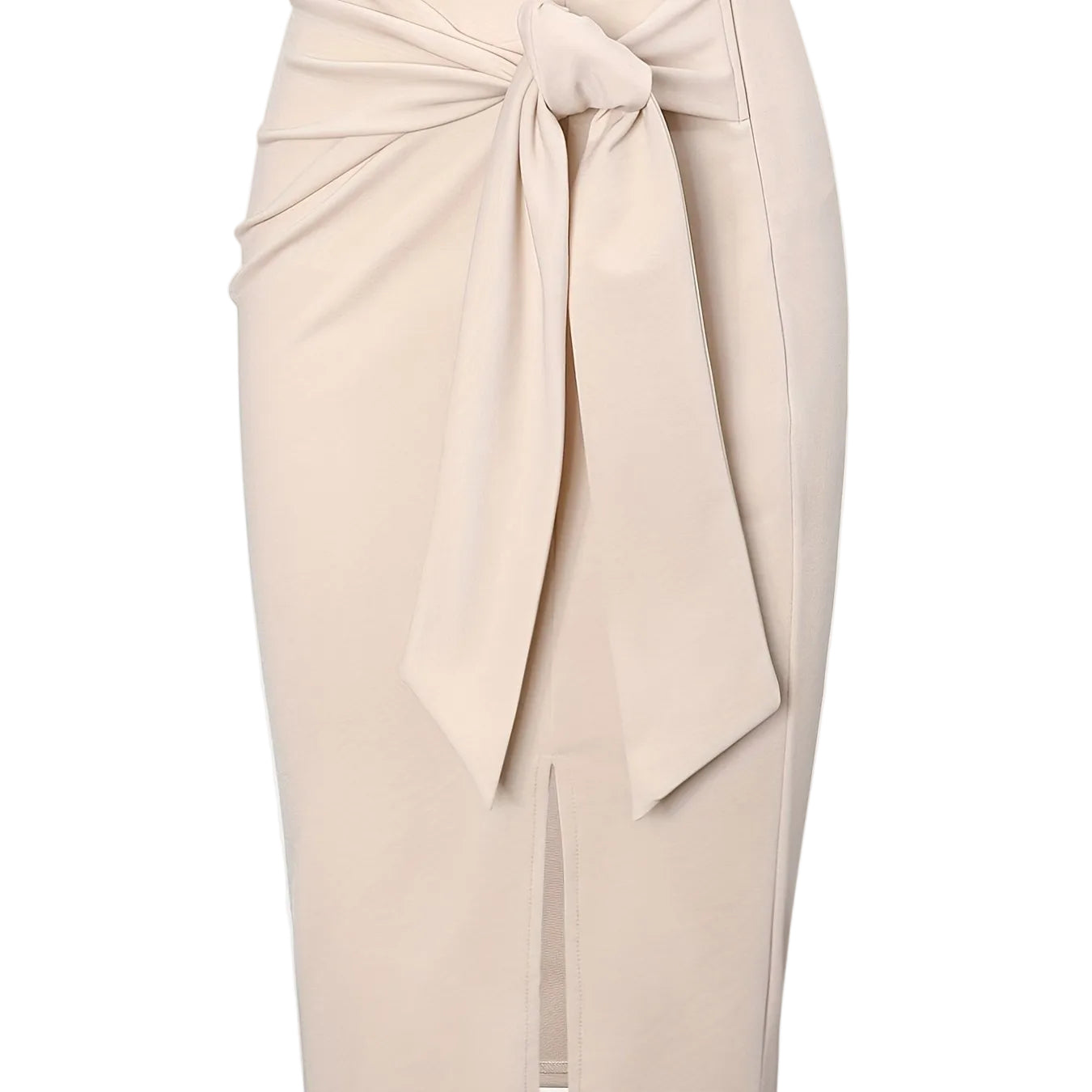 Damen Eleganter Bleistiftrock mit Schleife und Schlitz – Perfekt für Büro & besondere Anlässe